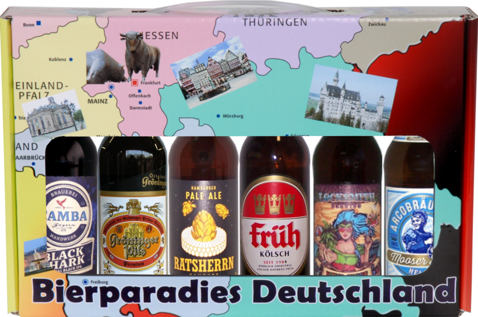 Geschenkkoffer Bierparadies Deutschland 6er gefüllt  (EINWEG)/ (MEHRWEG)