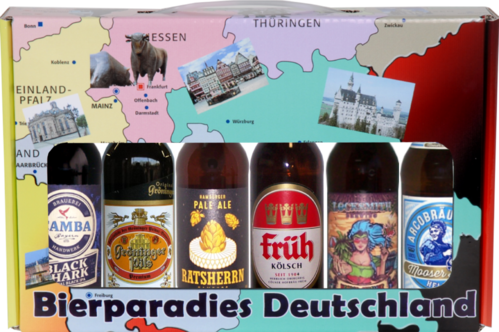 Geschenkkoffer Bierparadies Deutschland 6er gefüllt  (EINWEG)/ (MEHRWEG)