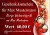 Gutschein Weihnacht 60 €
