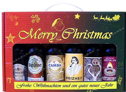 Geschenkkoffer Merry Christmas gefüllt  (Deutsch)